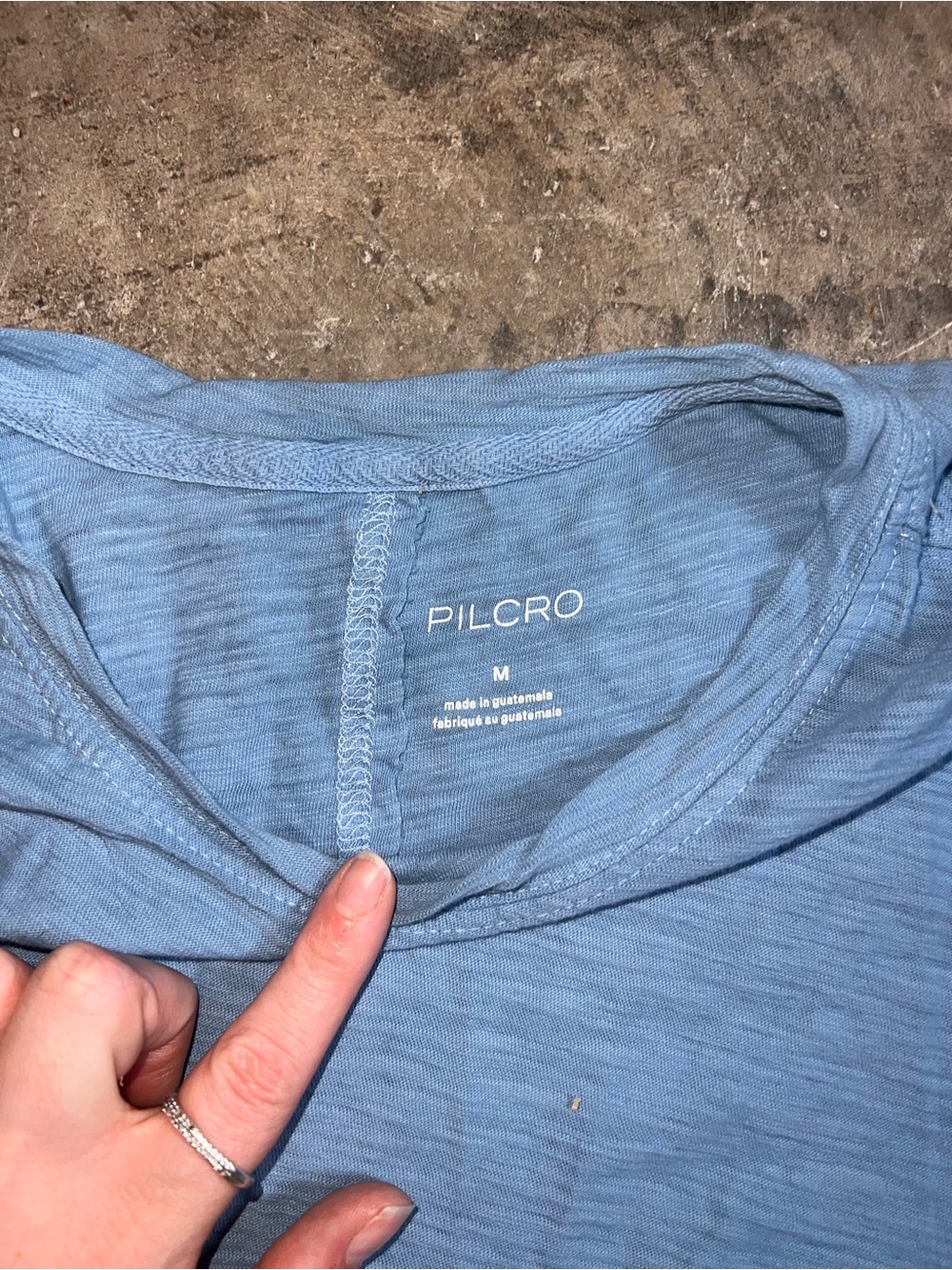 2 Anthropologie Pilcro Bennie Cotton Slub Crew Neck Tees – Pink & Blue Size M - Picture 7 of 10